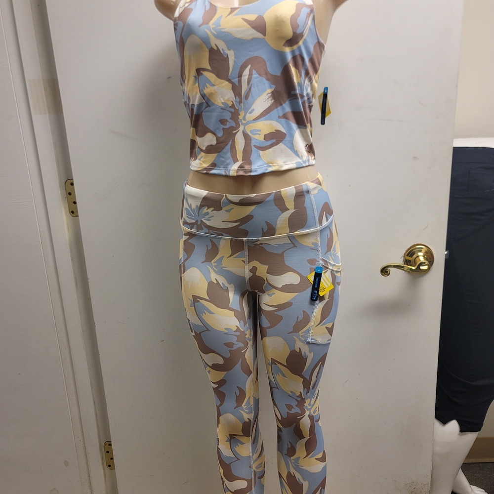 Floral Print Tank Top and Leggings Set